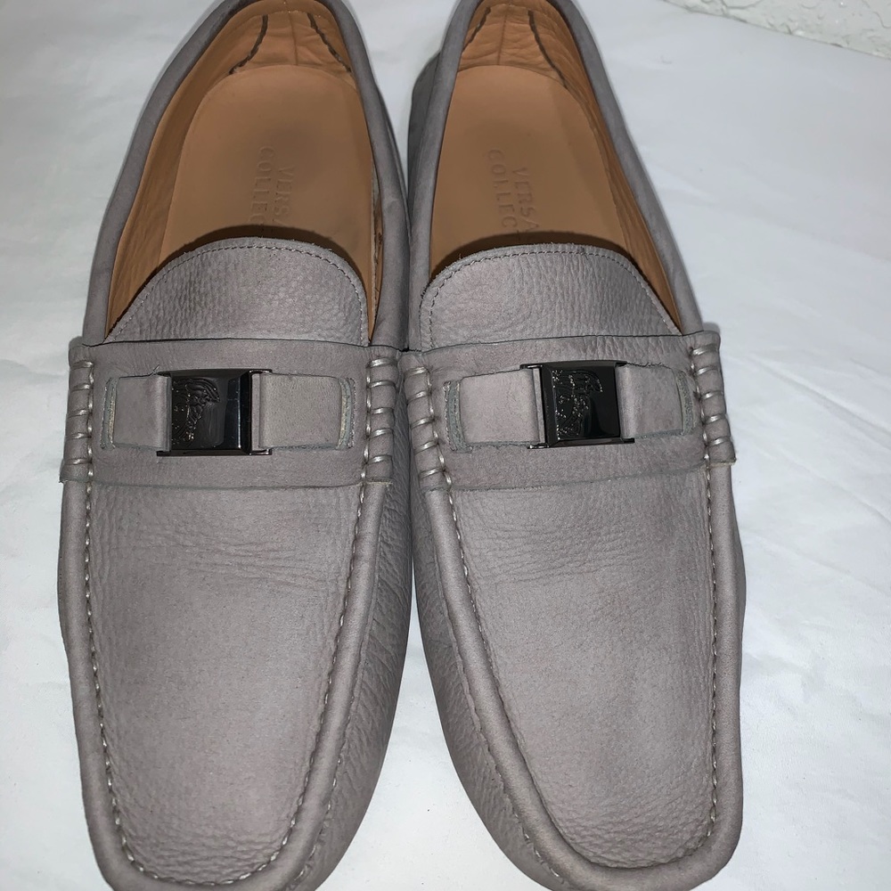 Versace Gray Loafers